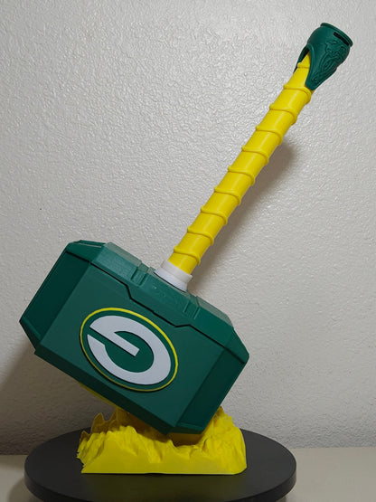 Custom 3D Printed Sports Thor Hammer - Team Logo Edition