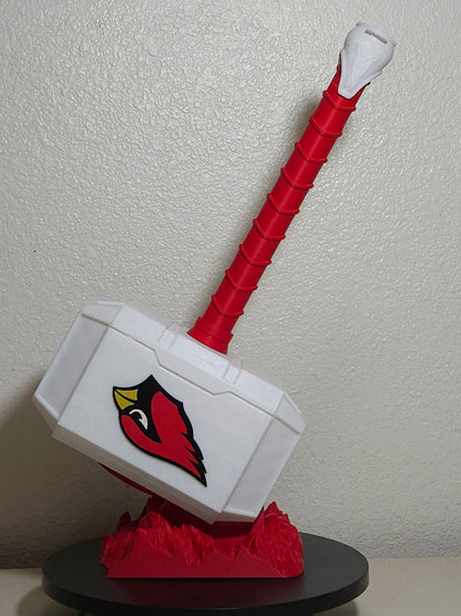 Custom 3D Printed Sports Thor Hammer - Team Logo Edition