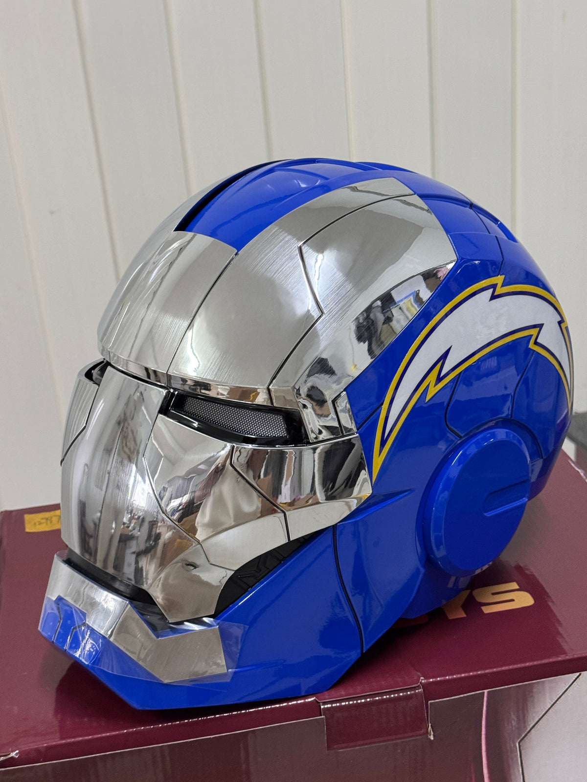 The Voice Activated Iron Man MK5 Helmet Painted in NFL Teams' Colorways