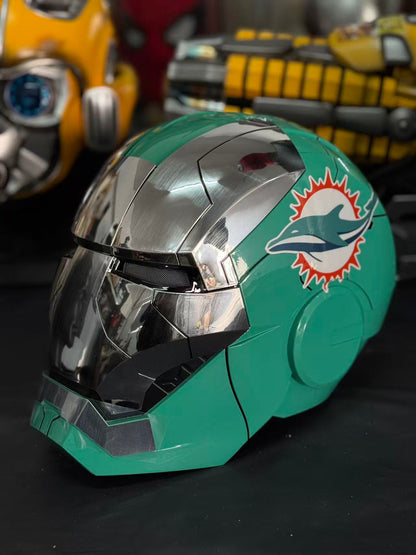 The Voice Activated Iron Man MK5 Helmet Painted in NFL Teams' Colorways