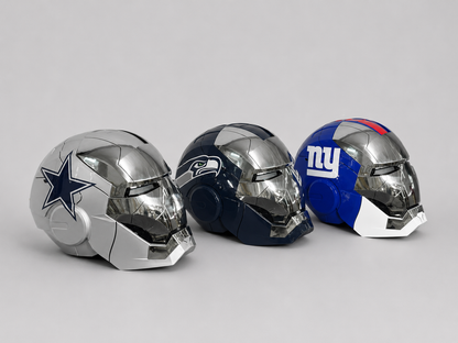 The Voice Activated Iron Man MK5 Helmet Painted in NFL Teams' Colorways