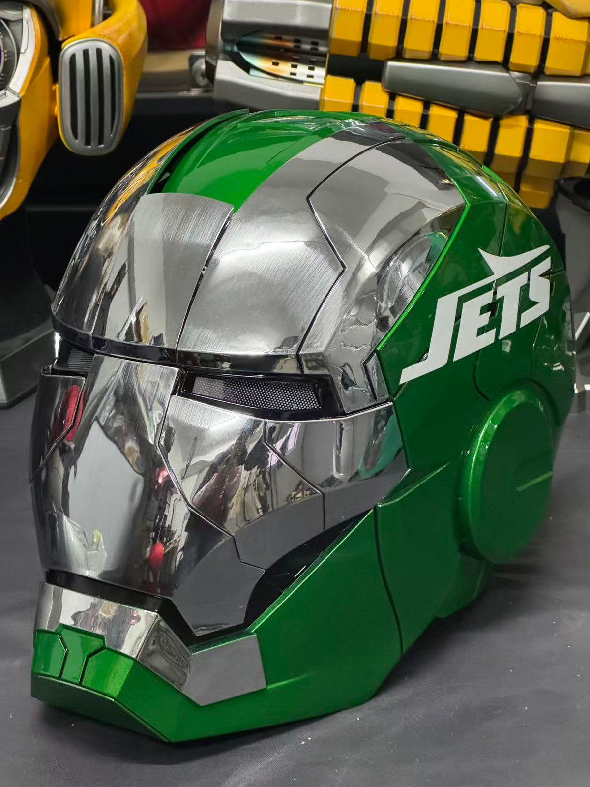 The Voice Activated Iron Man MK5 Helmet Painted in NFL Teams' Colorways